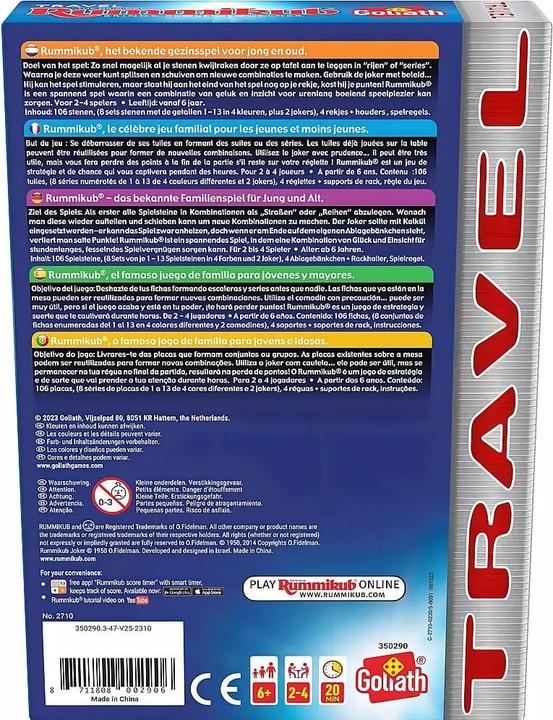Productafbeelding Goliath Toys Rummikub Reizen (Duits, Frans, 2 - 4 Spelers)
