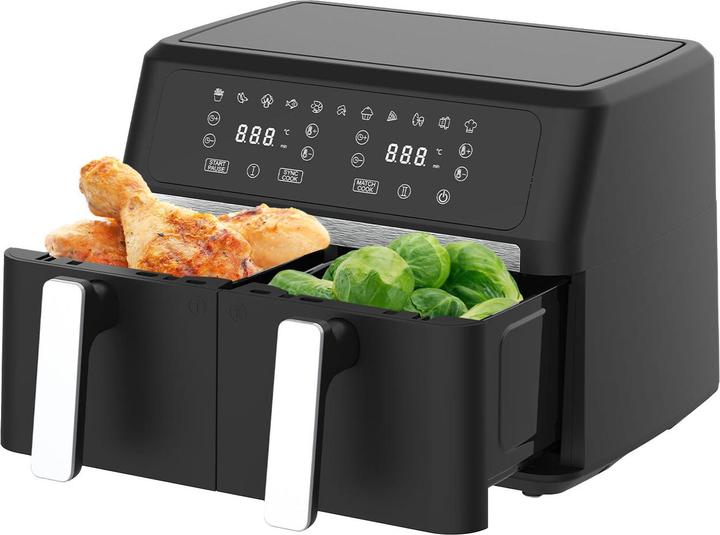Immagine prodotto Casativo Dual-Zone Heissluftfritteuse, Doppelkorb, 2x 4,5 l, inkl. Silikonformen