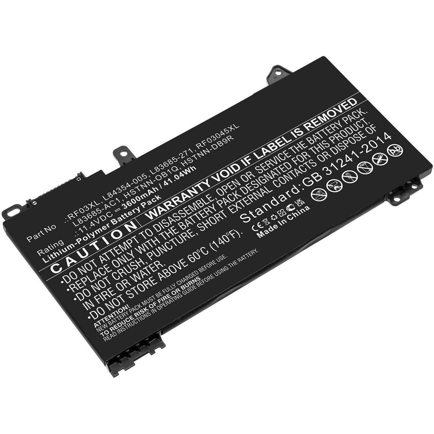 CoreParts Battery for HP Notebook (3600 mAh), Notebook Akku, Schwarz