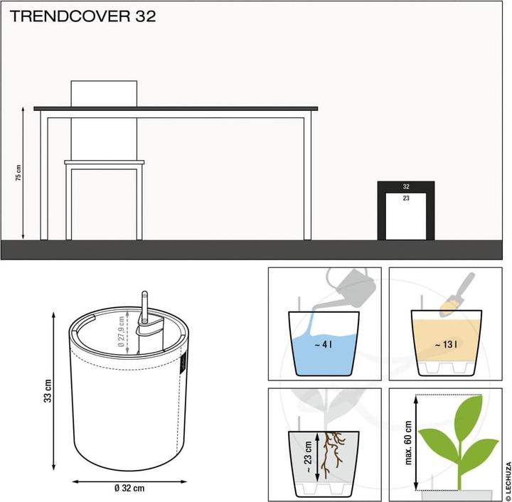 Actual product image Lechuza Planter Trendcover 32 CORK (32 cm)