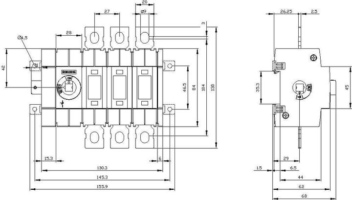 Actual product image Siemens Switch-disconnector 250 A 3 changeover contacts 3KD38340NE100