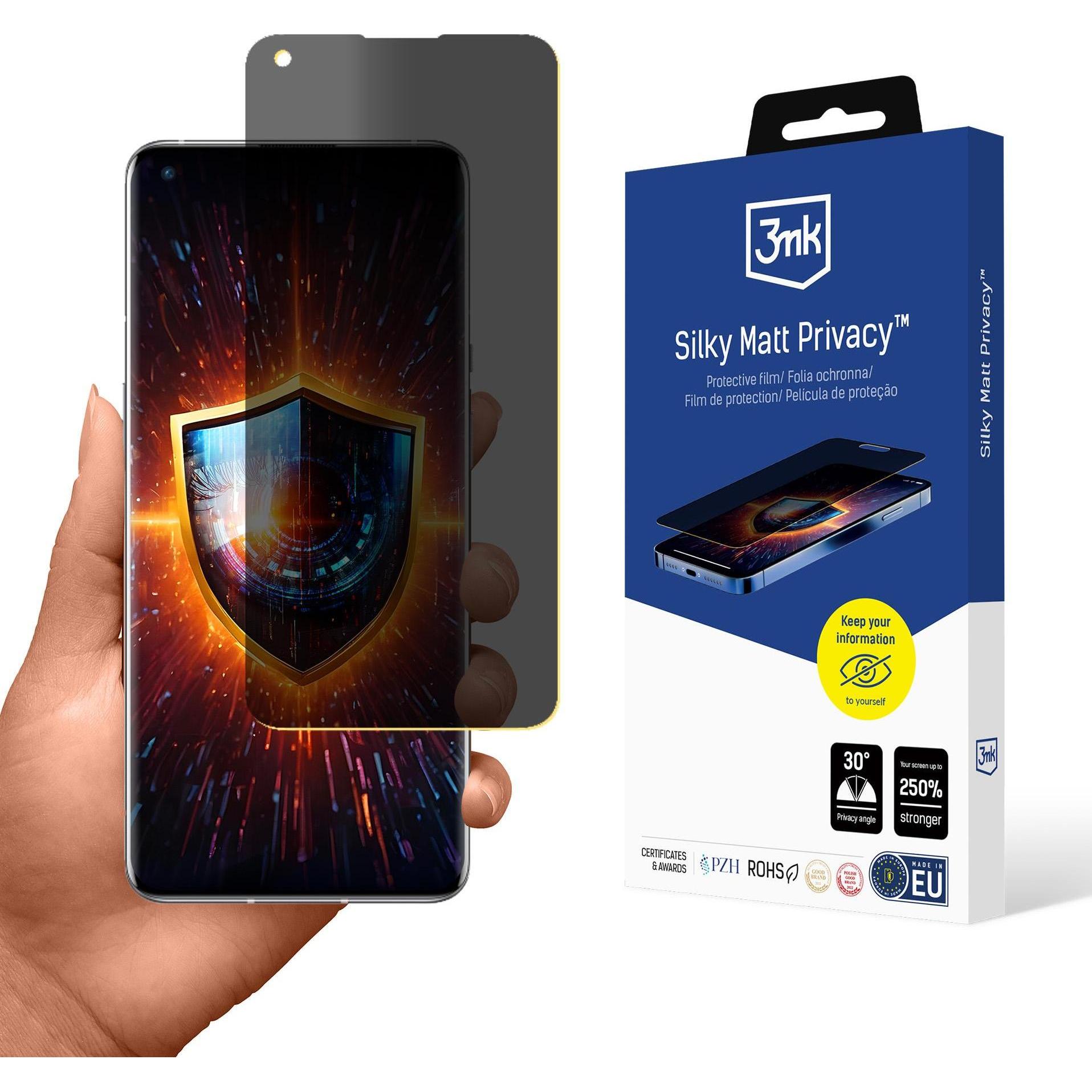 3MK Folia ochronna prywatyzujÄ ca matowa Silky Matt Privacy na OnePlus 9 Pro (1 pz., OnePlus 9 Pro), Pellicola protettiva smartphone, Bianco
