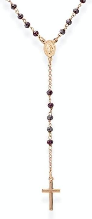 Actual product image Amen Rosary Classic Crystal Cross Necklace (Silver 925, 52 cm)