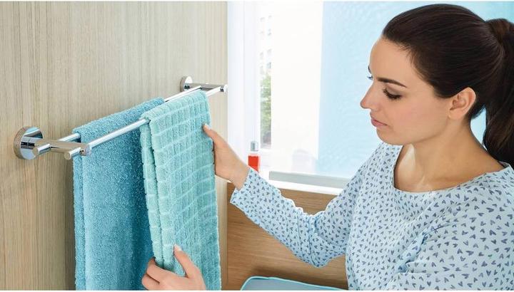 Actual product image tesa SMOOZ Towel rail two-arm incl. adhesive solution without drilling
