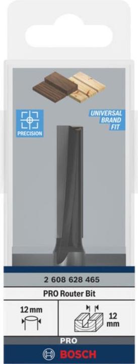 Produktbild Bosch Professional Zubehör Nutfräser, 12 mm, D1 12 mm, L 40 mm, G 81 mm