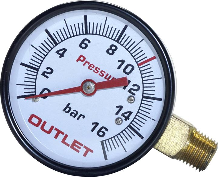 Produktbild Aerotec Manometer 16 bar Zoll AG rechts Outlet Druckskala