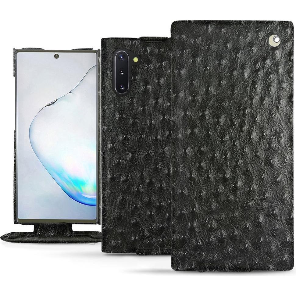 Noreve Lederschutzhülle vertikal (Samsung Galaxy Note 10), Smartphone Hülle, Schwarz