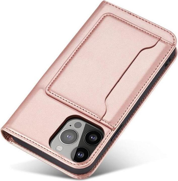 Produktbild Hurtel Magnetkarten-Etui für Samsung Galaxy S23+ Flip-Cover Geldbörsenständer pink (Samsung Galaxy S23+)