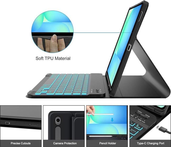 Actual product image Tech-Protect SC Pen + Tastaturhülle für Samsung Galaxy Tab S10 FE+ 13.1 X620 / X626B - Schwarz (Eng. Int.)