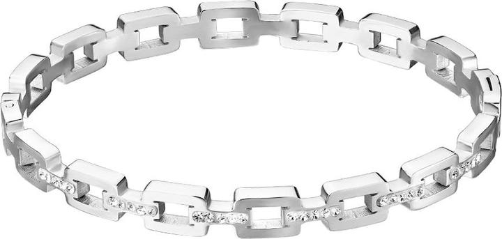 Immagine prodotto Star Piercing Armkette silber quadratische Glieder Kristalle silber (17 cm, Acciaio chirurgico 316L)