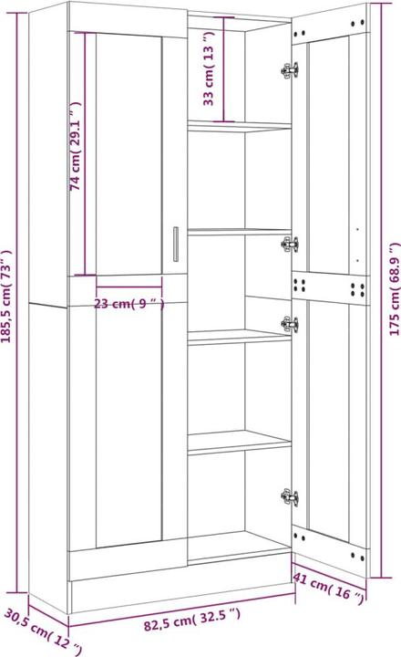Produktbild VidaXL Gizela (82.5 x 30.5 x 185.5 cm)