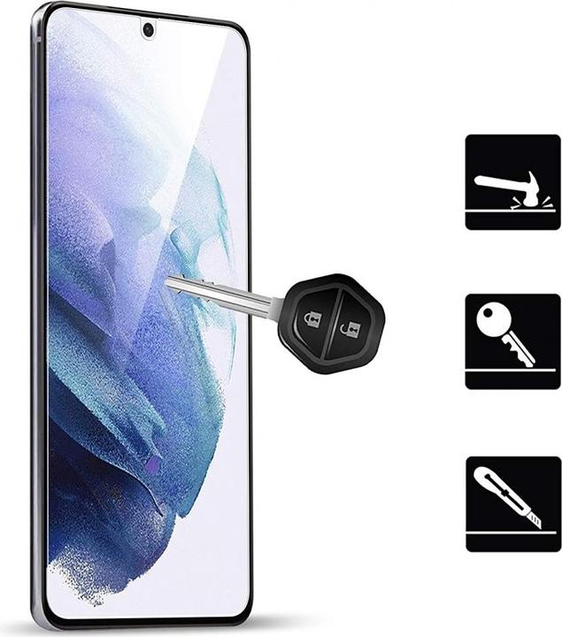 Actual product image Screenguard Samsung Galaxy S21+ bulletproof glass protective film Case Friendly Design (1 Piece, Samsung Galaxy S21+)
