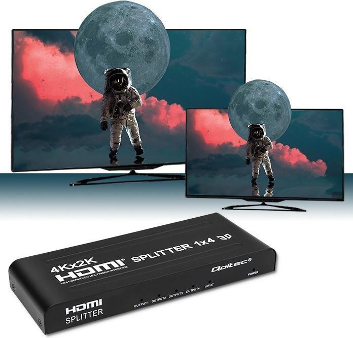 Produktbild Qoltec 51798 Aktiver HDMI-Splitter 4 x HDMI 4K x 2K | 3 4 Gbit/s