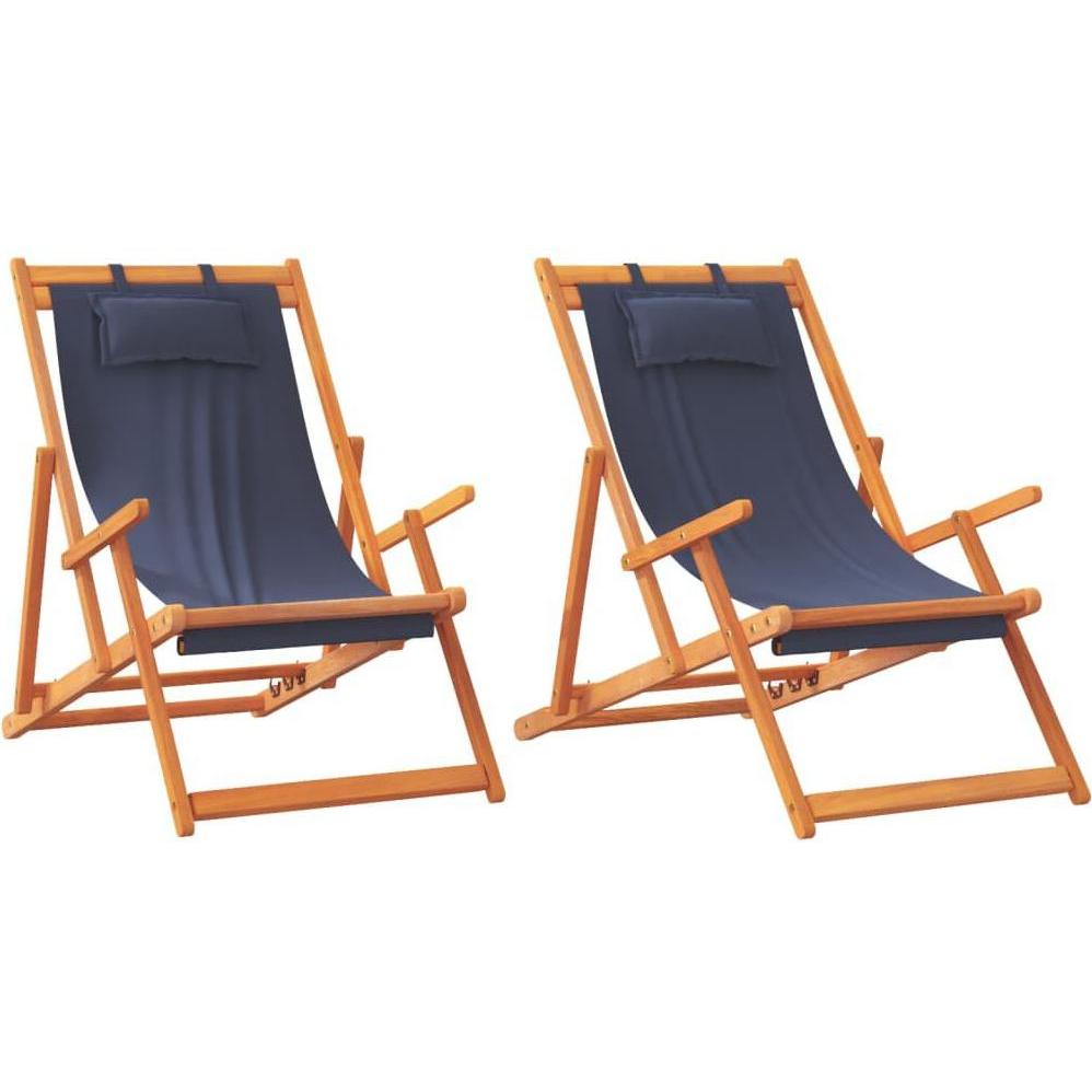 Thumbnail - VidaXL, Liegestuhl, Strandstühle 2 Stk. Klappbar Stoff (127 cm)