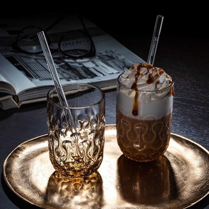 Produktbild Leonardo Latte Macchiato Becher Gocce 390 ml, 2 Sück, Orange (390 ml, 2x)