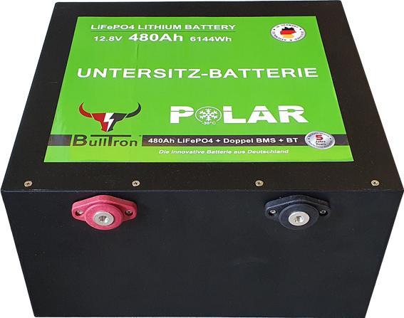 Actual product image Bulltron Under-seat battery Polar 480 Ah LiFePO4 12.8 V battery with double BMS, Bluetooth app, current bal (12.80 V, 480 Ah)