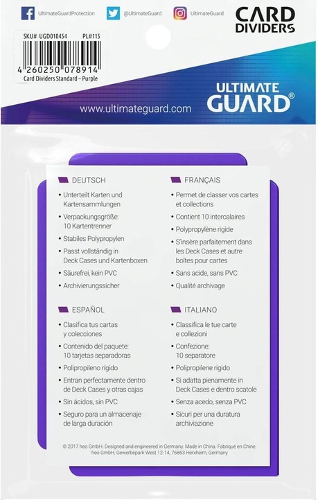 Ultimate Guard Card Separator Standard Size Purple 10
