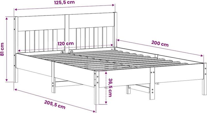 Image du produit vidaXL Bettgestell (120 x 200 cm)