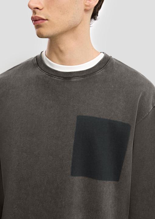 Produktbild s.Oliver Sweatshirt Gewaschenes Sweatshirt mit Kontrast-Detail (M)