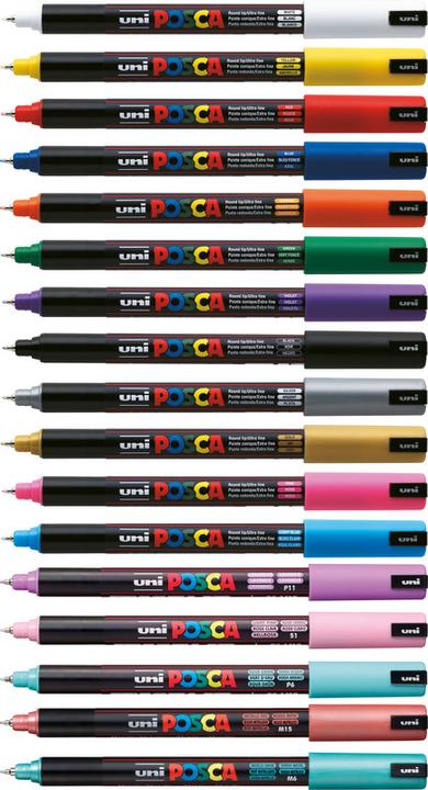Actual product image Posca PC-1MR Fineliner brand (White, 0.70 mm, 1 x)
