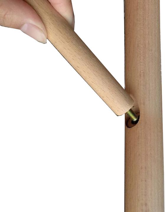 Actual product image Unilux Coat rack MIKADO, 8 hooks, beech wood space-saving design, rounded coat hooks, st...