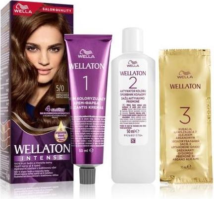 Actual product image Wella WELLATON cream hair colour - Shade: 5/0 Light Brown (5/0 Light Brown)