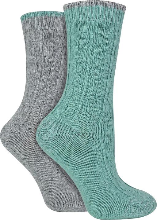 Wildfeet 2er Pack Fersen Und Zehensocken Mit Zopfmuster (37 - 42)