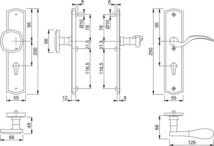Actual product image Hoppe Si-We-grtShieldM57/371A/ 370/112SH 92/10,ls,F77-R