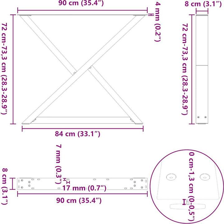 Actual product image vidaXL Esstischbein