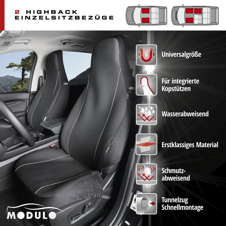 Produktbild Walser Auto-Sitzbezug Modulo 2 Vordersitzbezüge Universal Schonbezüge für Highbacksitze