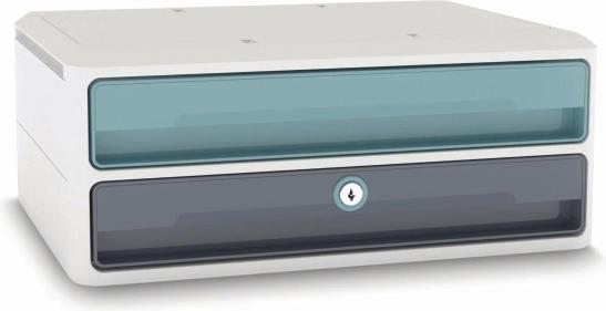 Productafbeelding Cep Ladebox MoovUp met slot mint, grijs DIN A4 liggend met 2 lades (A4)