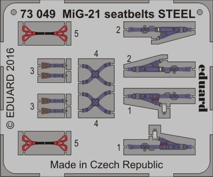 Actual product image Eduard MiG-21 seatbelts STEEL
