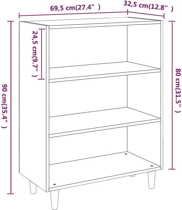 Produktbild vidaXL Mavis (69.5 x 32.5 x 90 cm)