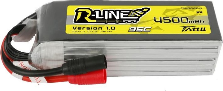 Immagine prodotto Gens Ace Pacchetto LiPo Tattu 4500mAh 22.2V 95C 6S1P (XT90) (22.20 V, 4500 mAh)