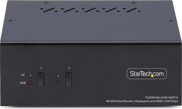 Produktbild StarTech .com P2ADDH462-KVM-SWITCH, 3840 x 2160 pixels, 4K Ultra HD, 36 W, Black
