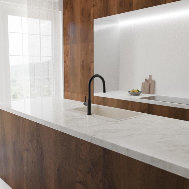 Produktbild Schütte Wasserhahn Küche BLACKPOOL Spültischarmatur Schwarz matt Ausziehbar Schwenkbar 79566