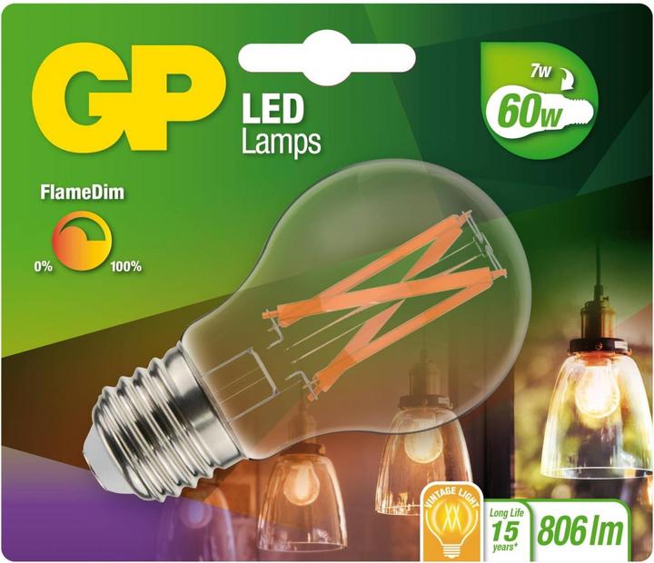 Actual product image GP Lighting Lighting LED FlameDim E27 7W (60W) 806 lm 085430 (E27, 7 W, 806 lm, 1 x, E)