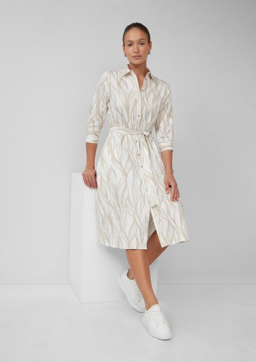 Produktbild S.Oliver Kleid Hemdblusenkleid aus Popeline in Midilänge mit All-over-Print (48)