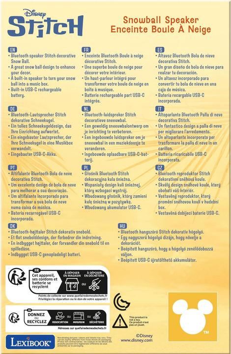 Produktbild Lexibook DISNEY Stitch Snowball Bluetooth Lautsprecher