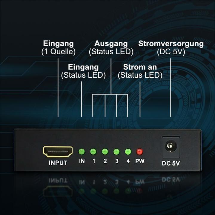 Actual product image Hermex HDMI Splitter HDMI Splitter Box HDMI Splitter HDMI Signal Splitter