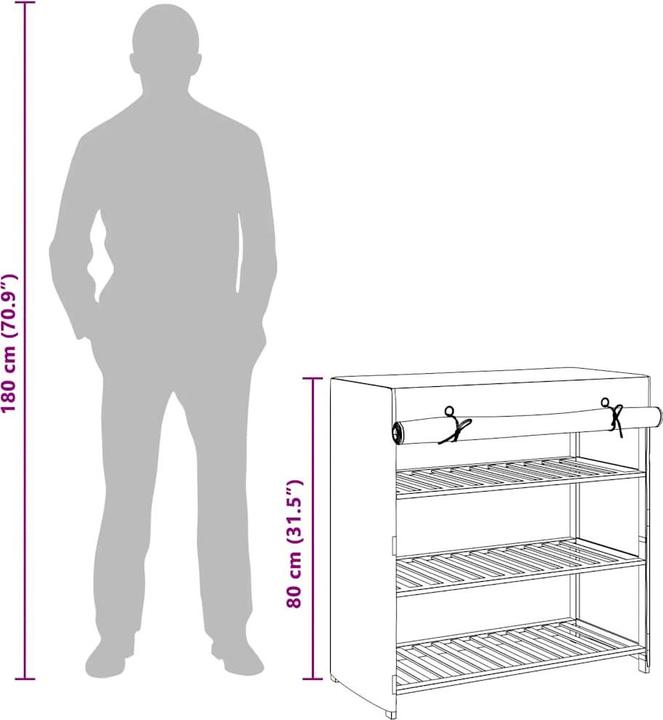 Produktbild vidaXL Schuhschrank (40 x 79 x 80 cm)