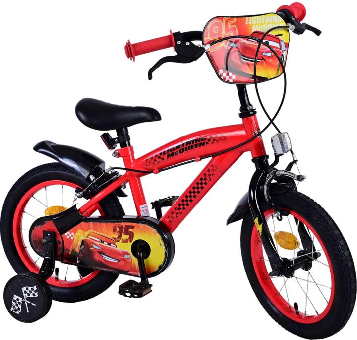Cars Disney 14-inch children's bike red with two hand brakes - safety, comfort and long-lasting (14")