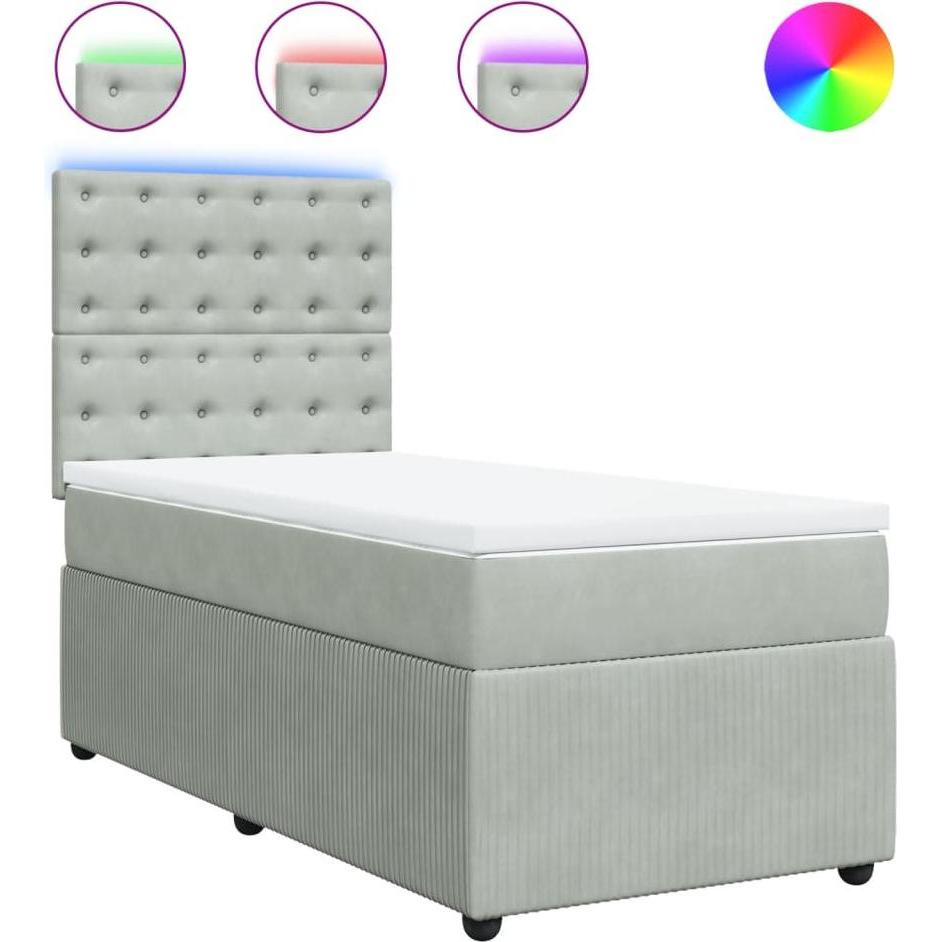 Thumbnail - VidaXL, Bett, Bo x springbett mit Matratze 100 x 200 cm Samt (100 x 200 cm)