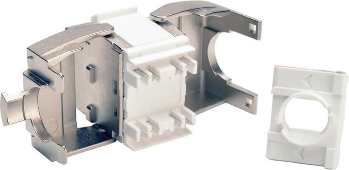 Produktbild Eaton TRIPPLITE Toolless Shielded Cat6a Keystone Jack PoE/PoE+ Compliant Shuttered - Silver TAA (Keystone Modul)