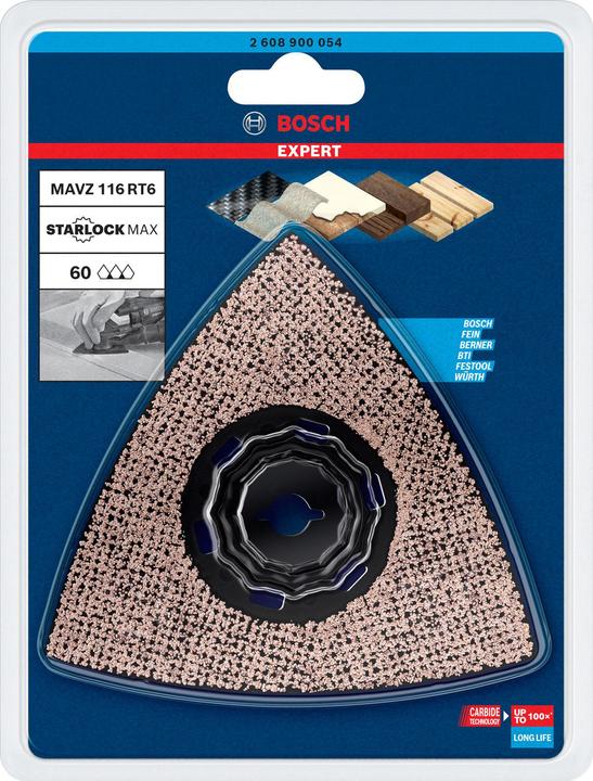 Actual product image Bosch Professional Zubehör EXPERT Sanding Plate MAVZ 116 RT6 Blade for multifunctional tools, 116 mm (60)