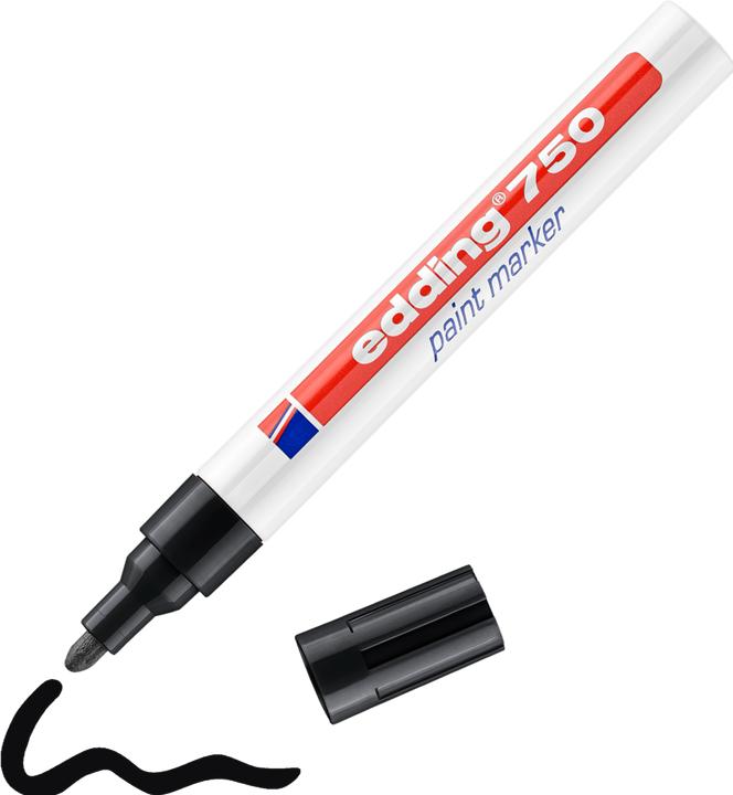 Produktbild Edding e-750 paintmarker schwarz (Inhalt 10 Stk.) (Schwarz, 4 mm, 10 x)