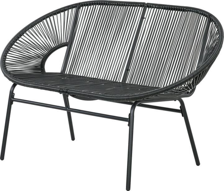 Outsunny Panca da giardino in vimini