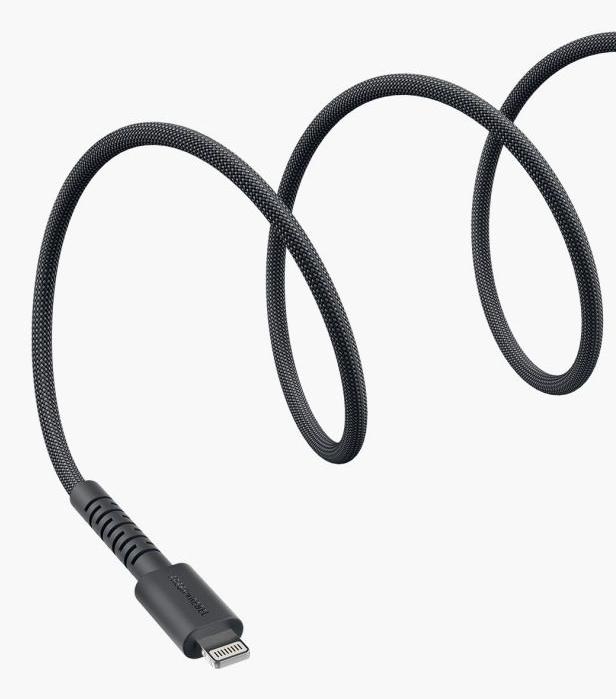 Actual product image Fresh'N Rebel Fresh 'n Rebel USB-A zu Lightning silicon geflochtenes Kabel "FlexWave" 70cm, Storm Grey (0.70 m, 12 W)