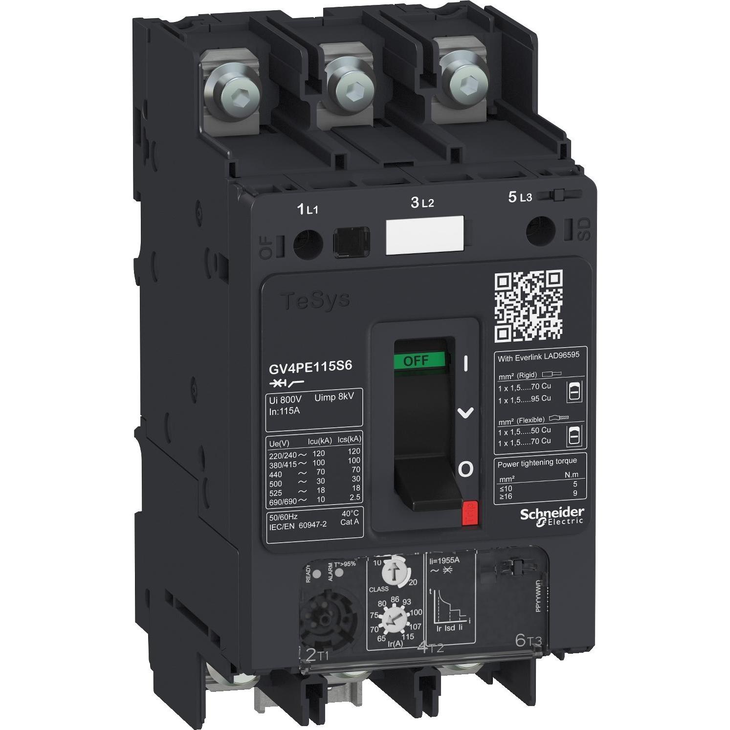Schneider Electric, Schutzschalter, GV4PE Th/Mag 3.5A 100kA lug