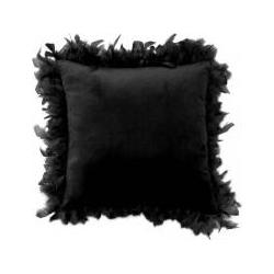 Douceur D'intérieur, Dekokissen, Kissen Federkissen, schwarz, 40 x 40 cm, Velour (40 x 40 cm)